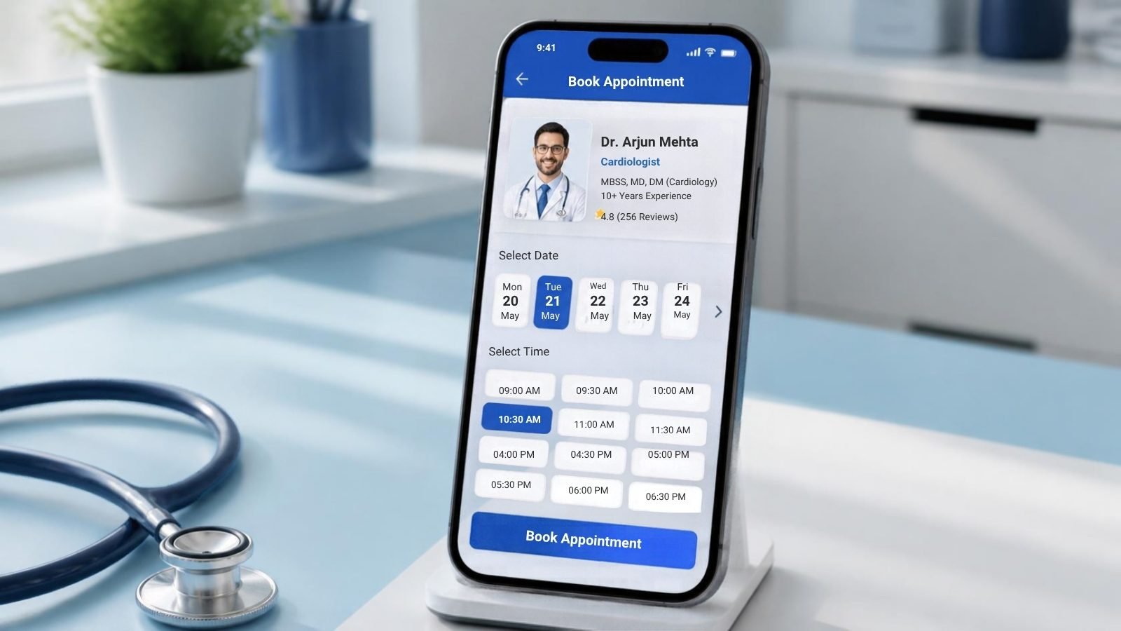 Clinic appointment booking mobile app