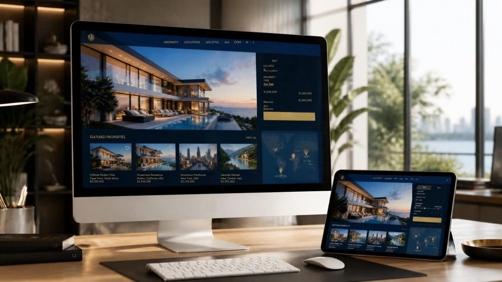 Real estate property listing website